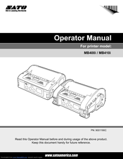 SATO MB400I Operator's Manual