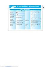 Samsung SCH-N391 Quick Reference Card