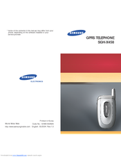 Samsung SGH-X458CSA User Manual