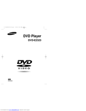 Samsung DVD-E2323 User Manual