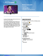 Samsung UN22D5003 Specifications