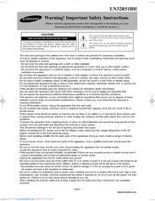 Samsung LN32R51BH Safety Instructions