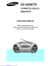 Samsung RCD-S75 Instruction Manual