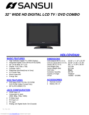 Sansui HDLCDVD320 Specifications
