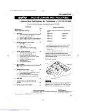 Sanyo CMH2472 Installation Instructions Manual