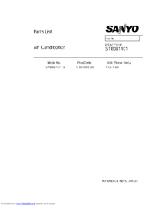 Sanyo STB0811C1-S Parts List