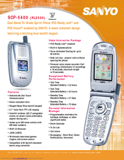 Sanyo SCP5400 - RL2500 Cell Phone 640 KB Specifications