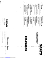 Sanyo EM-Z2000 Instruction Manual And Cooking Manual
