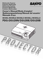Sanyo PDG-DSU20N - SVGA DLP Projector Owner's Manual