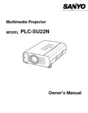 Sanyo PLC-SU22 Owner's Manual