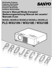 Sanyo PLC-WXU10E Owner's Manual