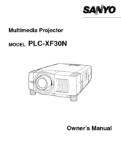 Sanyo PLC-XF30N Owner's Manual
