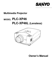 Sanyo PLC-XP46L Owner's Manual