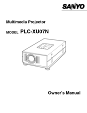 Sanyo PLC-XU07N Owner's Manual