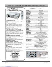 Sanyo PLC-XU25/A Specifications