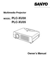 Sanyo PLC-XU30 Owner's Manual