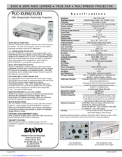 sanyo pro xtrax multiverse projector plc xu51 manual