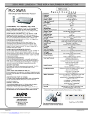 Sanyo PLC-XW55 Specifications
