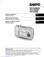 Sanyo VPC-SX560E Instruction Manual