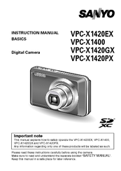 Sanyo VPC-X1400 Instruction Manual