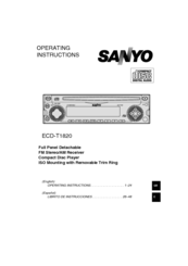 Sanyo ECD-T1820 Operating Instructions Manual
