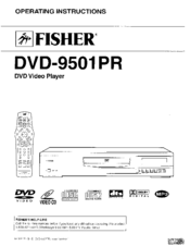 Fisher DVD-9501PR Operating Instructions Manual