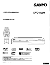 Sanyo DVD-8000 Instruction Manual