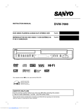 Sanyo DVW-7000 Instruction Manual