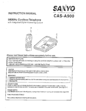 Sanyo CAS-A9000 Instruction Manual
