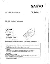 Sanyo CLT-9820 Instruction Manual