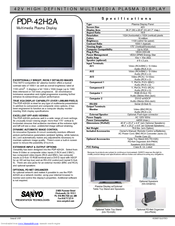 Sanyo PDP-42H2A Specifications