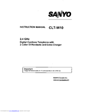 Sanyo CLT-W10 Instruction Manual
