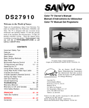 Sanyo DS27910 Owner's Manual