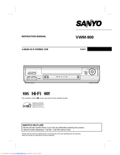 Sanyo VWM-900 Instruction Manual