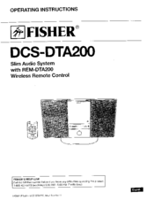 Fisher DCS-DTA200 Operating Instructions Manual