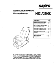 Sanyo HEC-A2500K Instruction Manual
