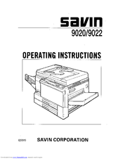 Savin 9020 Operating Instructions Manual