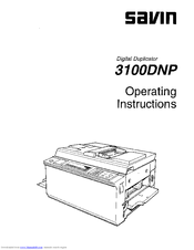 Savin 3100DNP Operating Instructions Manual