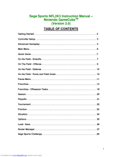 Sega NFL 2K3 Instruction Manual
