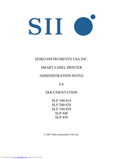 Seiko SLP 240/430 Administration