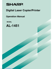 Sharp 1451 - AL B/W Laser Operation Manual