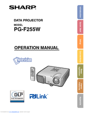 Sharp PG-F255W - Notevision WXGA DLP Projector Operation Manual