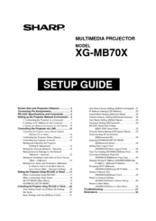 Sharp XG-MB70XA Setup Manual