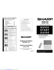 Sharp 32JW-73H Quick Start Manual