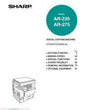 Sharp AR-275 Operation Manual