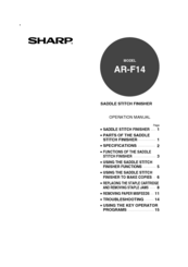 Sharp AR-F14 Operation Manual