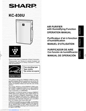 Sharp Plasmacluster KC-830U Operation Manual