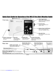 First Alert WX-67 Quick Start Manual