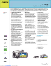 Sony Handycam DCR-SR80 Brochure
