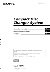 Sony CDX-424RF - Compact Disc Changer System Operating Instructions Manual